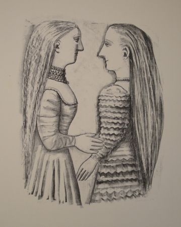 Litografía Campigli - Due Donne di Profilo