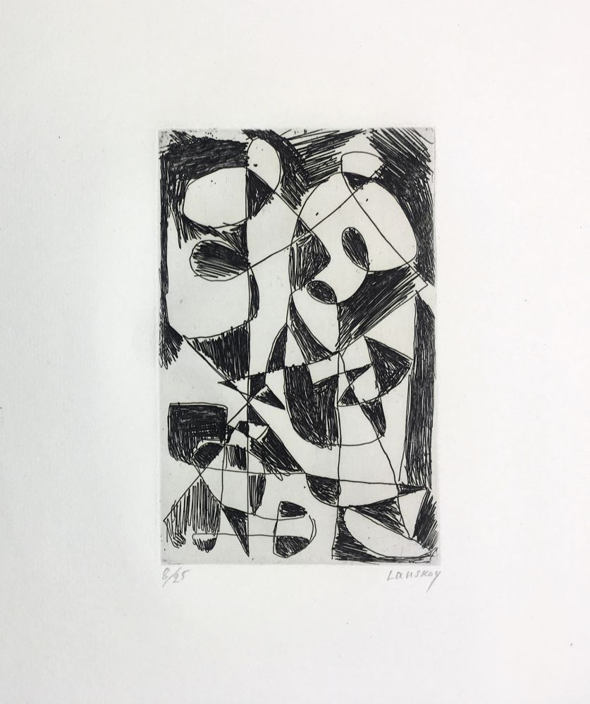 Aguafuerte Lanskoy - DÉDALE. Gravure pour l'affiche de Pierre Lecuire (1960)