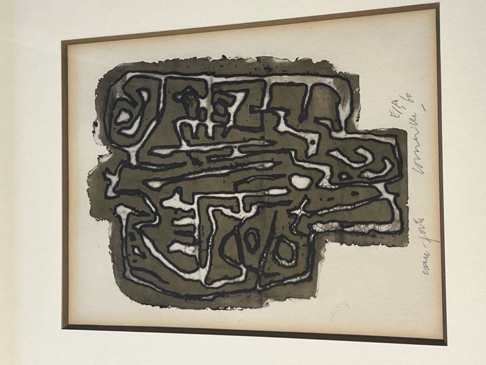 Aguafuerte Corneille - Eau-forte Signes dans la Pierre, 1959. Atelier Stanley William Hayter