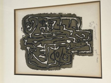 Aguafuerte Corneille - Eau-forte Signes dans la Pierre, 1959. Atelier Stanley William Hayter