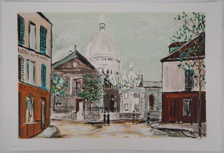 Litografía Utrillo - Eglise Saint-Pierre, Place du Tertre à Montmartre