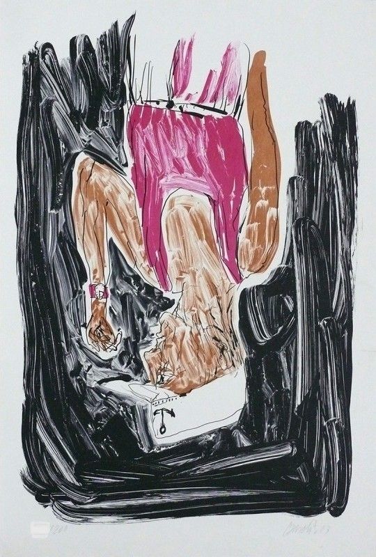 Litografía Baselitz - Einer malt mein Porträt (Someone paints my portrait)