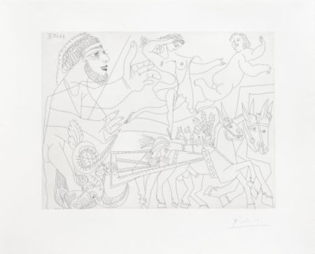 Grabado Picasso - El Arrastre, avec Écuyère et Putto, from La Série 347