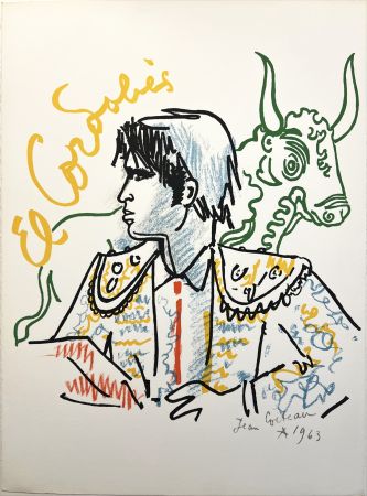 Litografía Cocteau - EL CORDOBES (Magnan : Taureaux. 1963/1965). 1 planches.