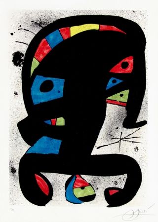 Litografía Miró - El Rei Garrell, 1979