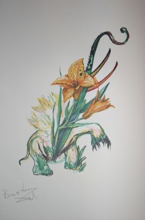 Litografía Dali -  Elephant Lily (surrealistic flowers)