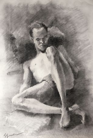 Sin Técnico Bonabel - Eliane Bonabel / Louis-Ferdinand Céline - DESSIN ORIGINAL / ORIGINAL DRAWING - Nu Masculin / Male Nude - 1939