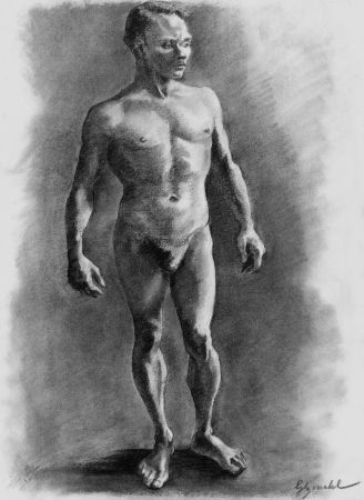Litografía Bonabel - ELIANE BONABEL / Louis-Ferdinand Céline - Litographie Originale / Original Lithograph - Nu Masculin / Male Nude - 1938