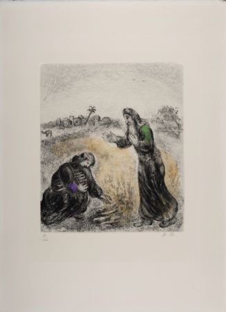 Múltiple Chagall - Elie et la Veuve de Sarepta, 1958 - Hand-signed & Hand-colored!
