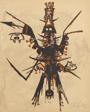 Litografía Lam - Eloge rupestre de Miró