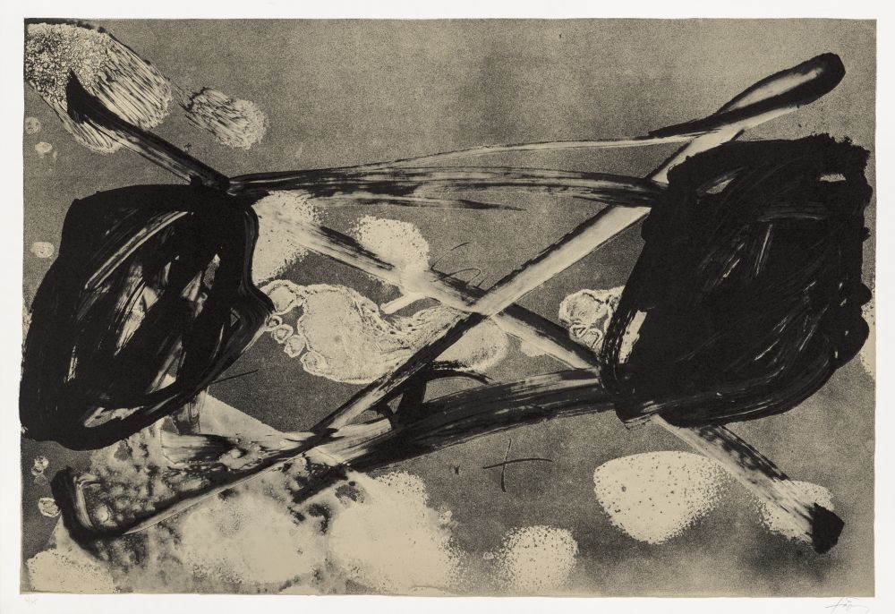 Litografía Tàpies - Empreinte barrée 