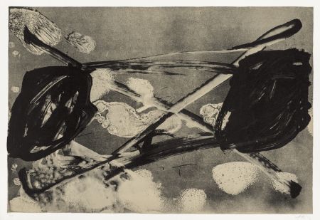 Litografía Tàpies - Empreinte barrée 