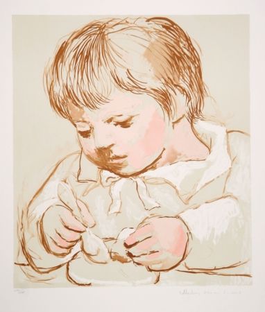 Litografía Picasso - Enfant Deieunant