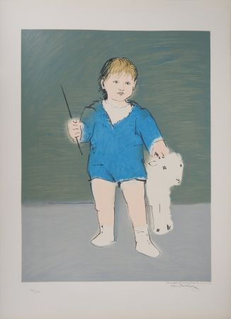 Litografía Picasso - Enfant et agneau : Petit Paul Picasso