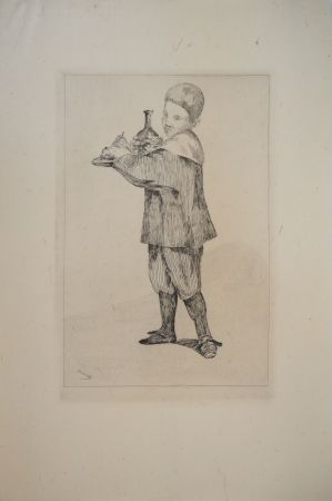 Grabado Manet - Enfant portant un plateau