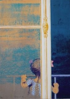 Serigrafía Cremonini - Enfant à la fenêtre