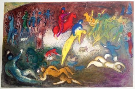 Litografía Chagall - ENLÈVEMENT DE CHLOÉ (Daphnis et Chloé - 1961)