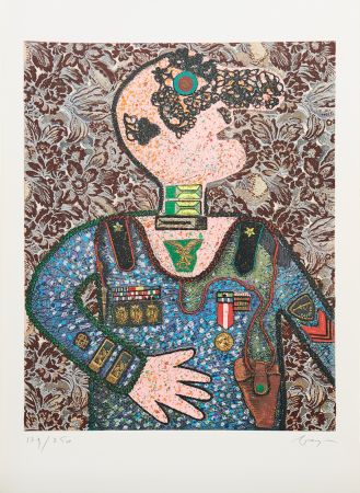 Grabado Baj - Enrico baj (1924–2003) - Il Generale Bazooka - Mixed media - 1973
