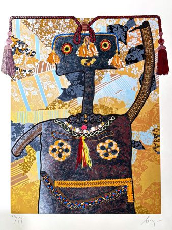 Sin Técnico Baj - Enrico Baj (1924 – 2003) – Marie Françoise Cathérine de Beauvan-Craon Marchesa di Boufflers (1711 – 1786) – Mixed media in colour and collage – 1976