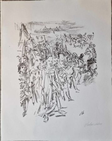 Litografía Kokoschka - Enter with drum and colours: Cordelia and Soldiers (Act IV, Scene IV), from the portfolio King Lear