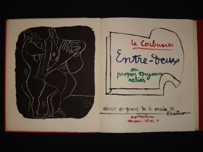 Litografía Le Corbusier - Entre-deux ou propos toujours réliés, écrit et gravé de la main de l'auteur.