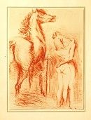 Litografía Vertes - Equestrian Love