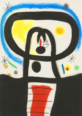 Grabado Miró - Equinox is a Etching and aquatint in colours by Joan Miro
