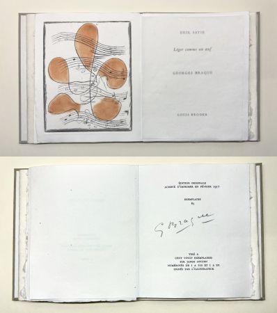 Libro Ilustrado Braque - Erik satie : LÉGER COMME UN ŒUF. Une gravure originale en couleurs (1957)