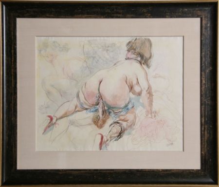 Litografía Grosz - Erotic Drawing