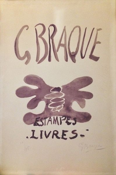 Litografía Braque - Estampes et livres. 1958.