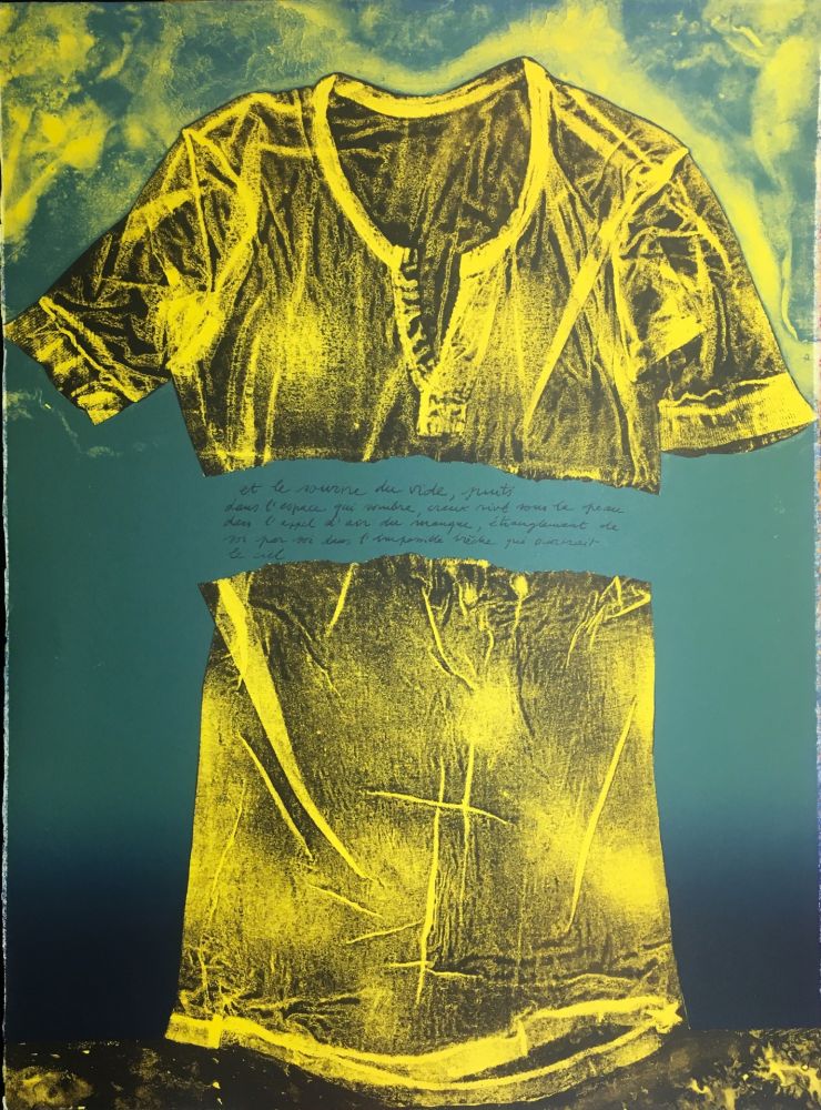 Litografía Recalcati - Et le sourire du vide…(Placard Bailly). Version en vert. Lithographie de 1975