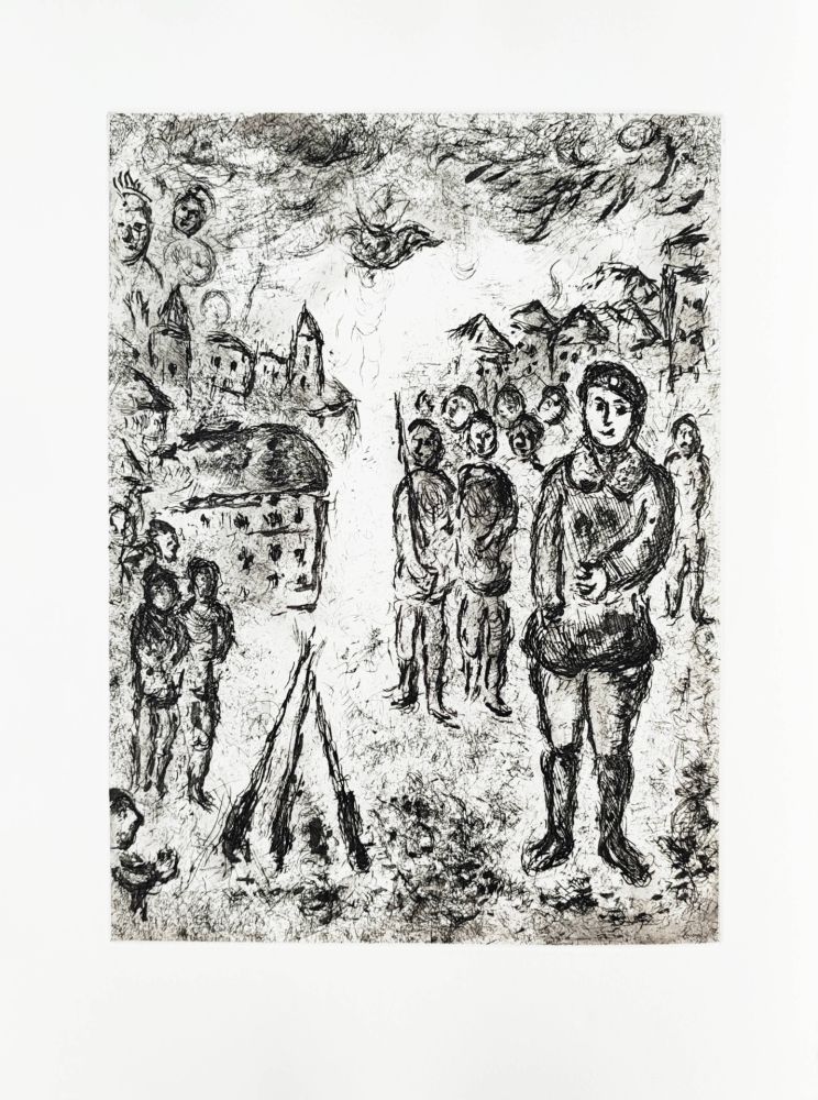Aguafuerte Chagall - Et sur la terre