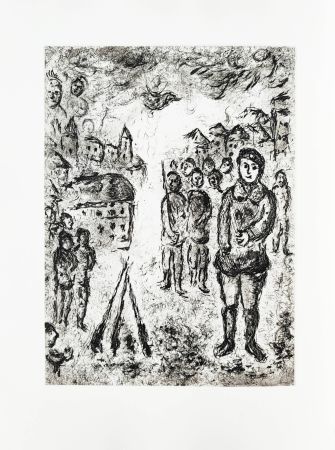 Aguafuerte Chagall - Et sur la terre