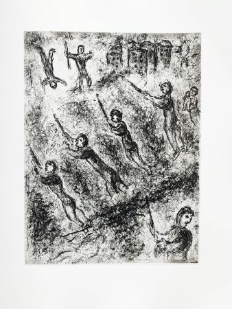 Aguafuerte Chagall - Et sur la terre