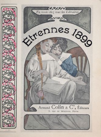 Litografía Mucha - Etrennes 1899, 1899