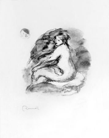 Litografía Renoir - Etude de femme nue, assise, variante (Study of Seated Female Nude), c. 1904
