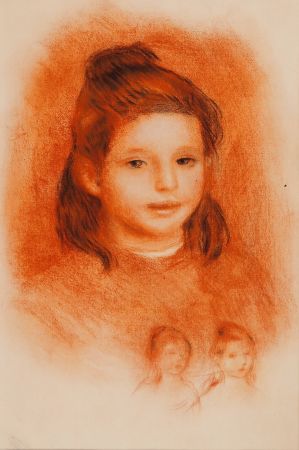 Litografía Renoir - Etude pour un portrait