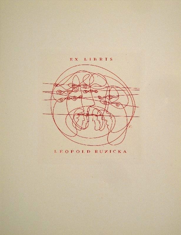 Grabado Erni - Ex Libris Leopold Ruzicka