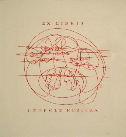 Grabado Erni - Ex Libris Leopold Ruzicka