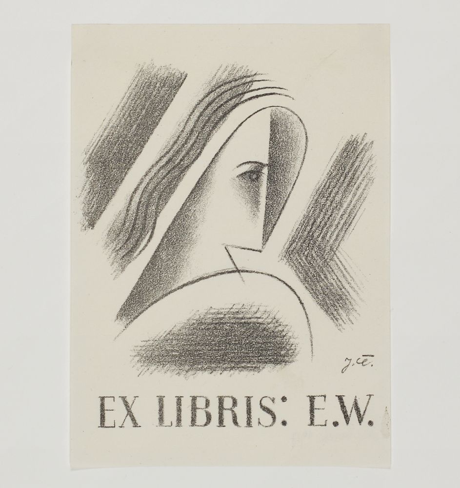 Litografía Capek - Exlibris E.W. 