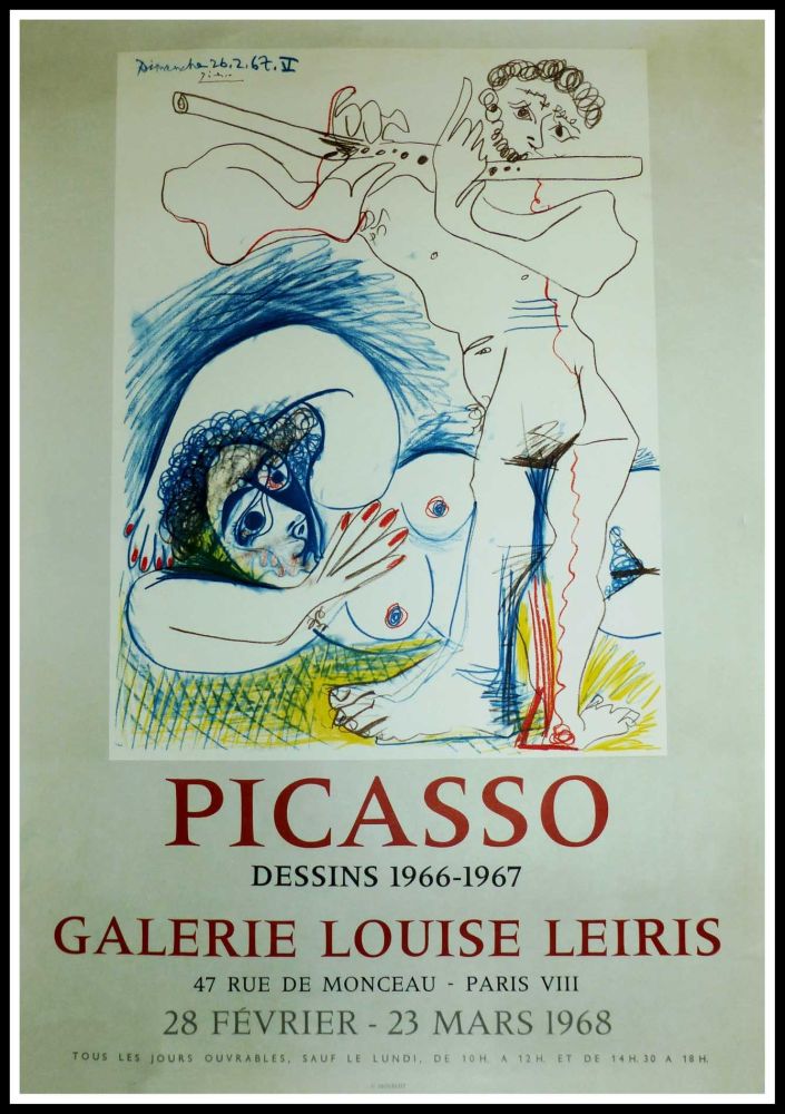 Cartel Picasso - EXPO 1968 GALERIE LOUISE LEIRIS