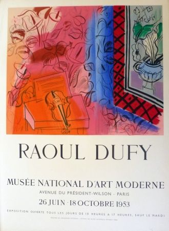 Litografía Dufy - Exposition au musée national d'art moderne,Paris 1953