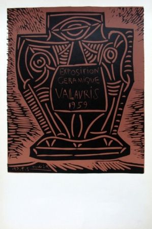 Linograbado Picasso - Exposition Ceramique Vallauris 1959