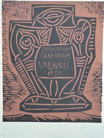 Linograbado Picasso - Exposition Céramique Vallauris - B1286