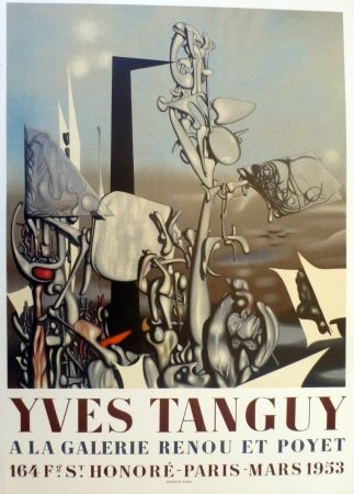 Litografía Tanguy - Exposition galerie Renou et Poyet 1953