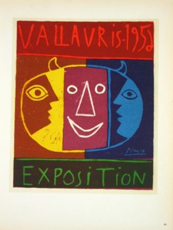 Litografía Picasso - Exposition Vallauris 1958