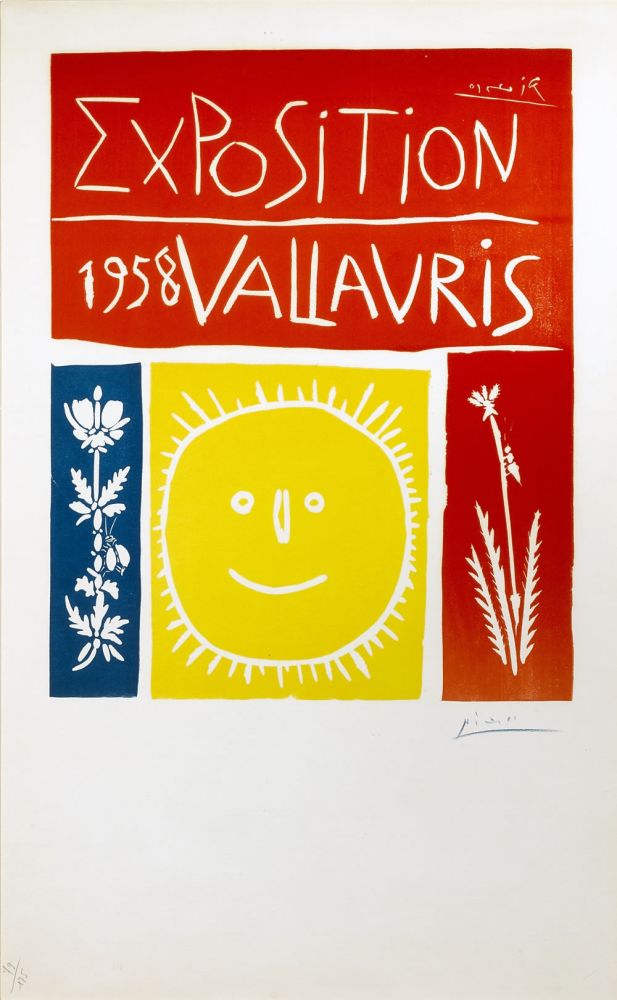 Linograbado Picasso - Exposition Vallauris 1958