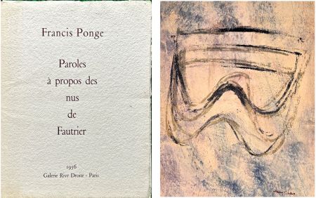 Litografía Fautrier - F. Ponge. Paroles à propos des nus de Fautrier. Avec un 