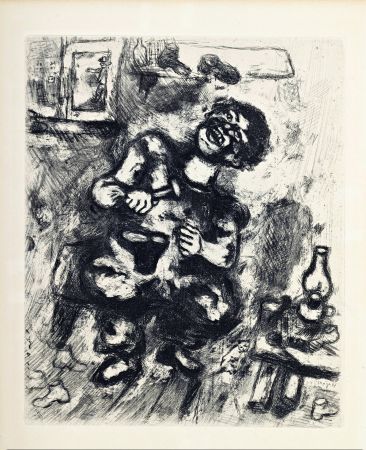 Grabado Chagall - Fables de la Fontaine : Le savetier et le financier, 1952