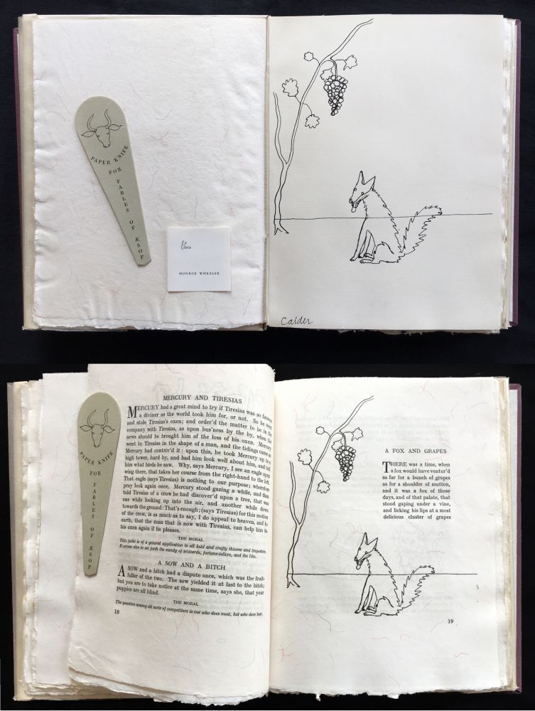 Libro Ilustrado Calder - FABLES OF ÆSOP (1931), 1 des 50 avec dessin original.